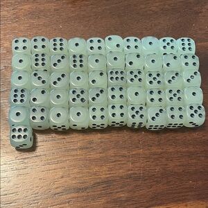 Glow in the dark 51-piece dice set